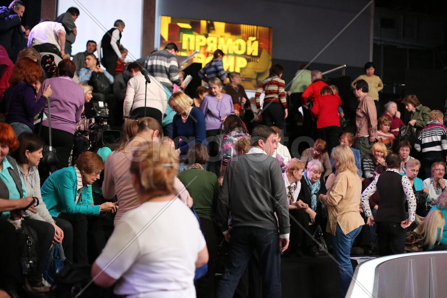 Рабочий момент прямого эфира телевидения