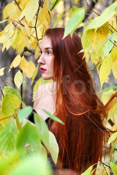 Девушка с длинными рыжими волосами