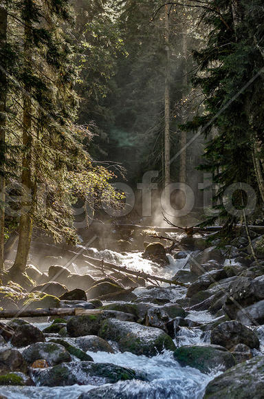 Рассвет на горной реке