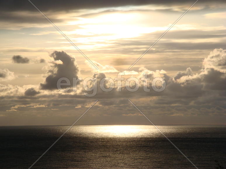 закат на море