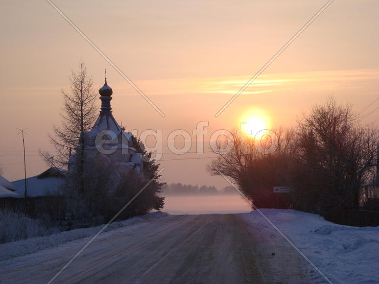 рассвет зимой