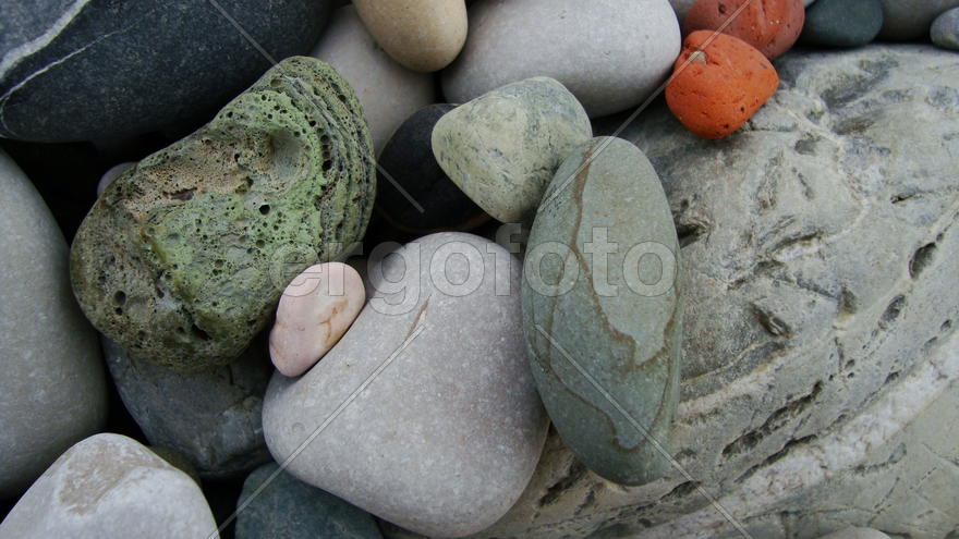 галька на пляже