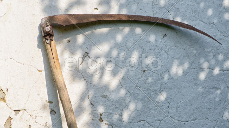 Коса на фоне стены