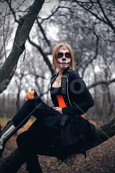 Девушка в маскарадном костюме