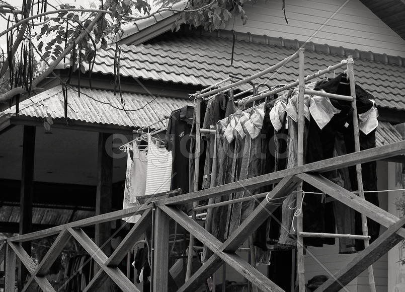 Джинсы на просушке