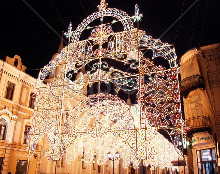 Новогодняя Москва — улица Никольская