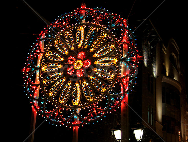 Новогодняя иллюминация ночной Москвы