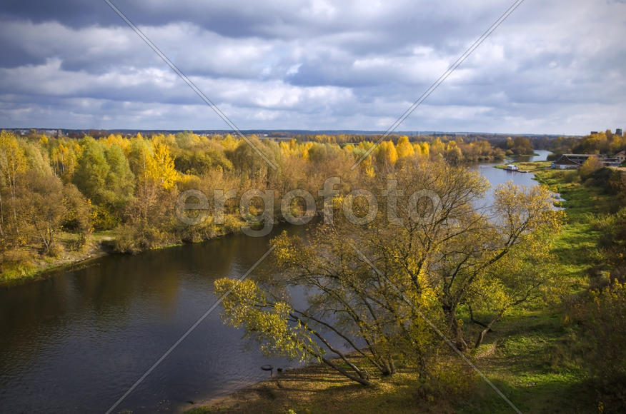 Золотая осень. Пейзаж. Река Березина. Борисов. Беларусь.