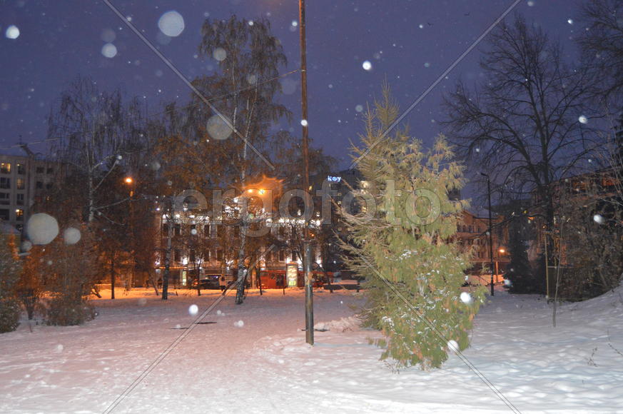 Казань. Заснеженный зимний парк 