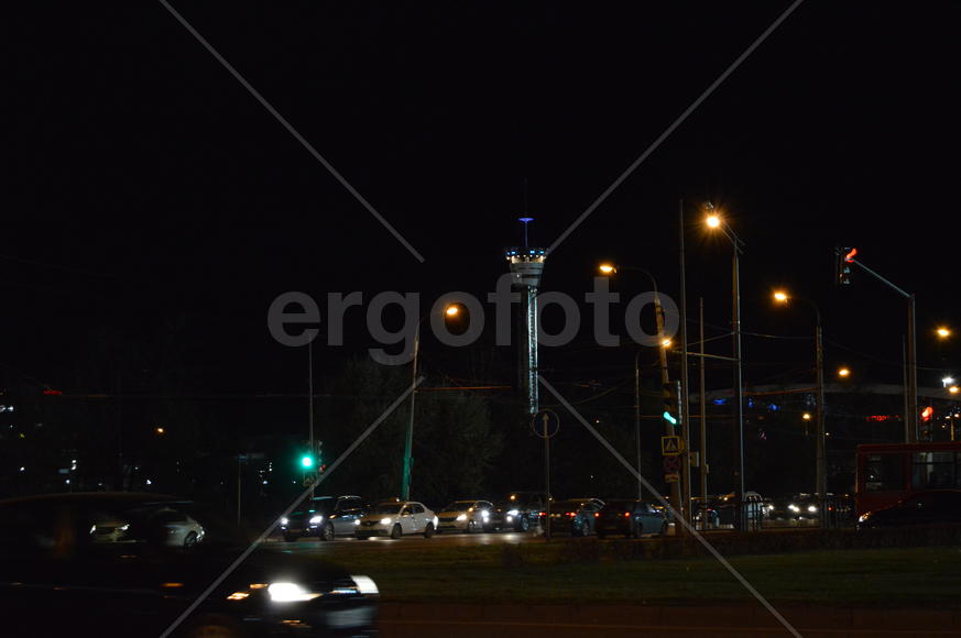 Казань. Старинный город освещенный ночными огнями 