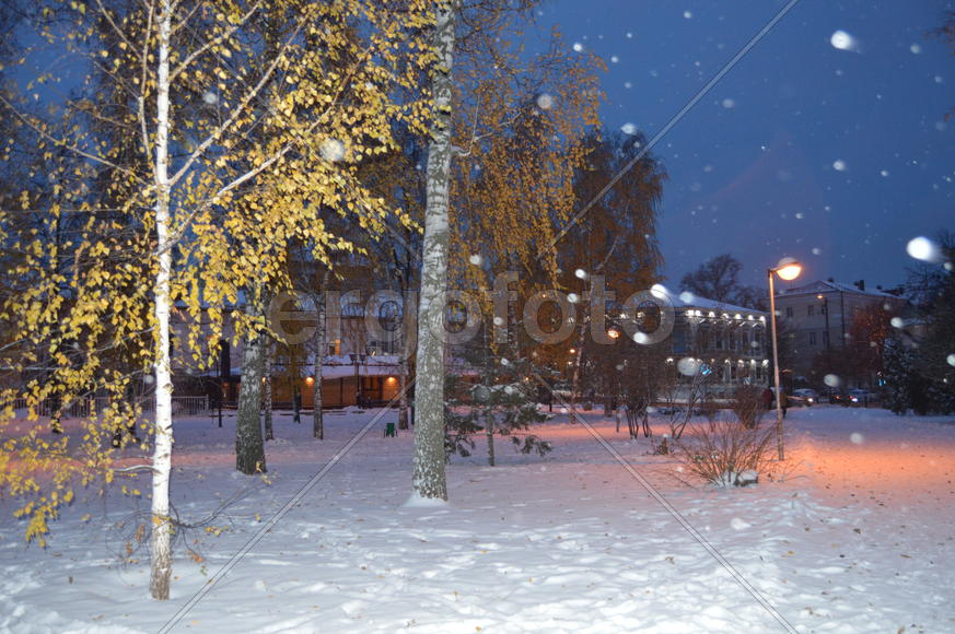 Казань. Заснеженный зимний парк 