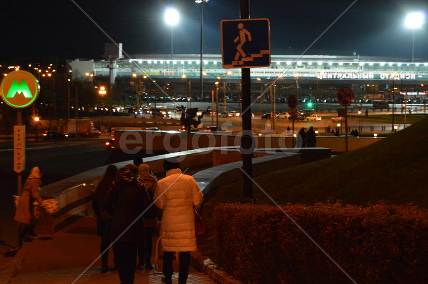 Казань. Старинный город освещенный ночными огнями 
