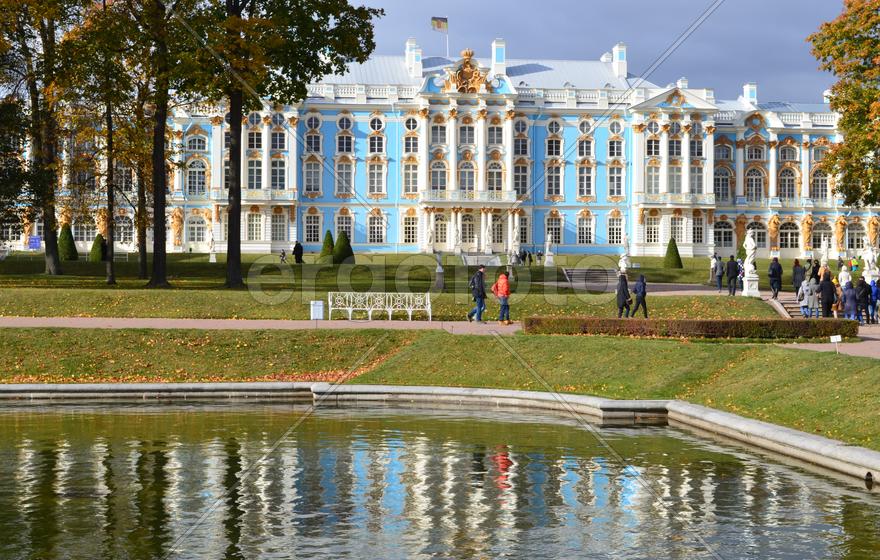 Царское Село. Большой Екатерининский дворец. Зеркальные пруды