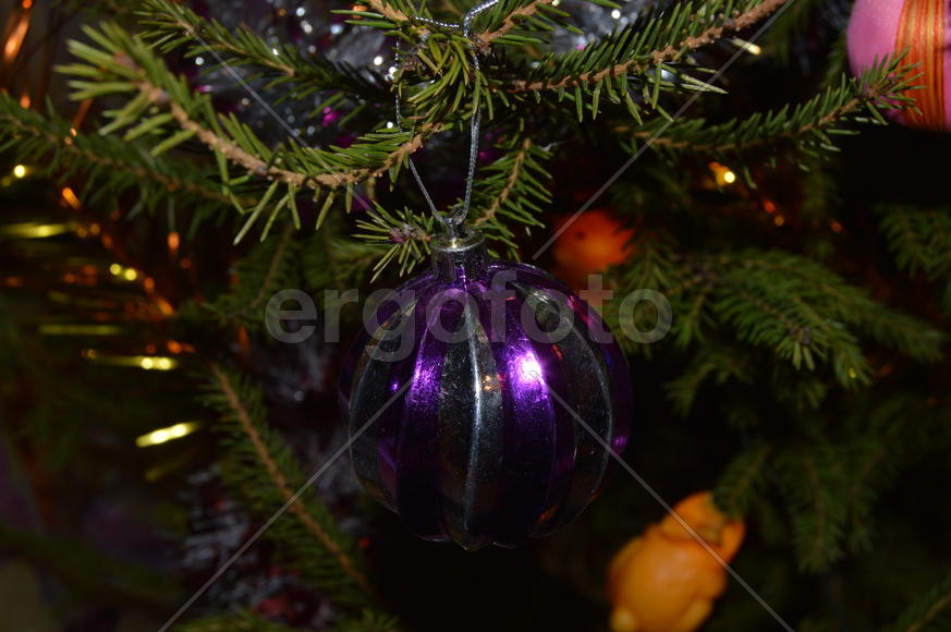 Елочная игрушка на елке 