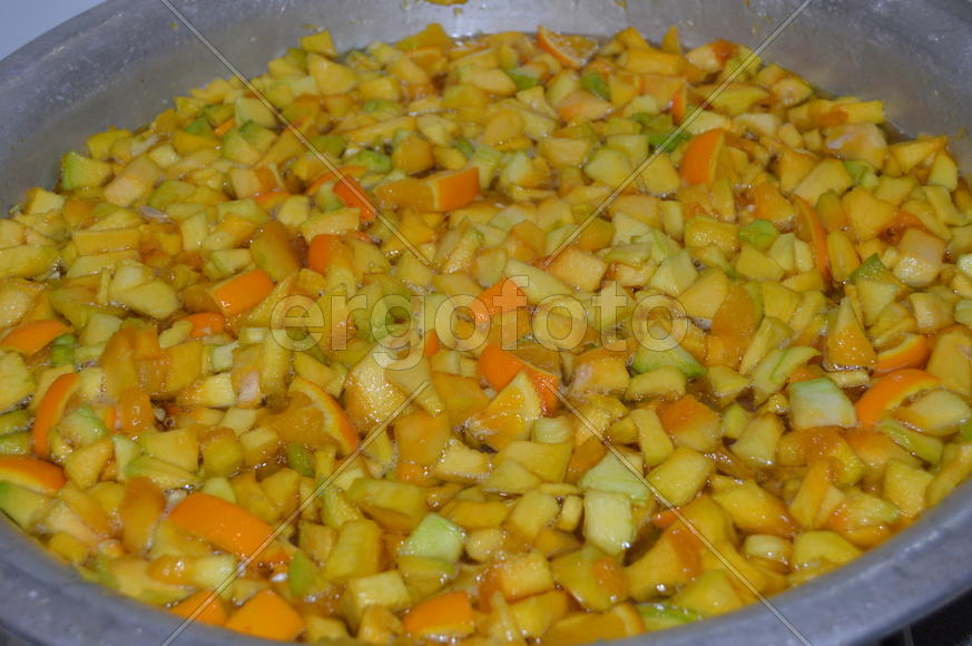 Кабачки с апельсином для приготовления варенья 