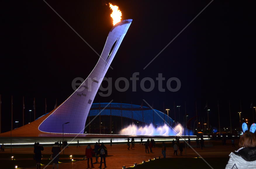 Сочи. Олимпийский огонь. Светомузыкальный фонтан