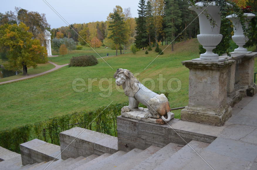 Павловск. Императорский парк. Лестница Большая Каменная (Итальянская)