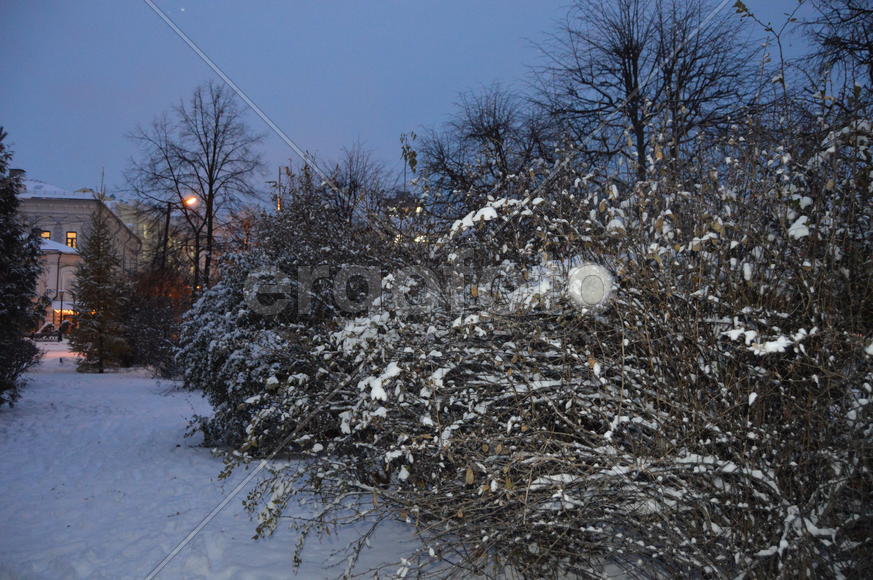 Казань. Заснеженный зимний парк 