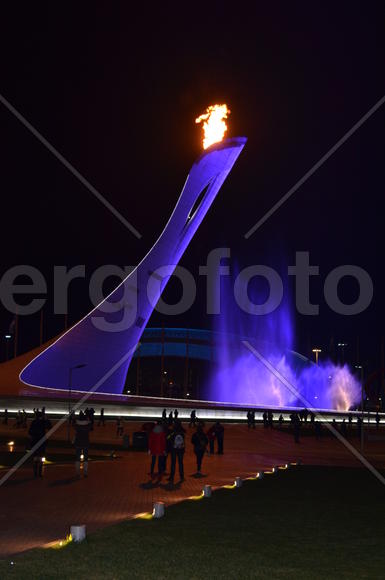 Сочи. Олимпийский огонь. Светомузыкальный фонтан