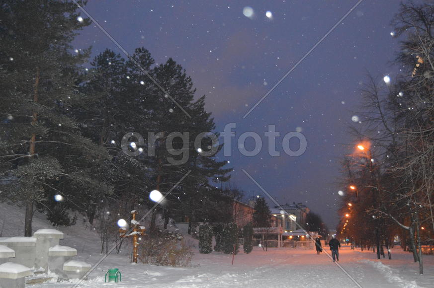 Казань. Заснеженный зимний парк 