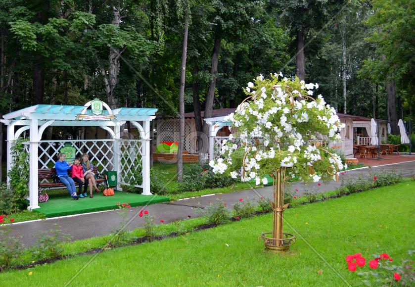 Парк после дождя, беседка