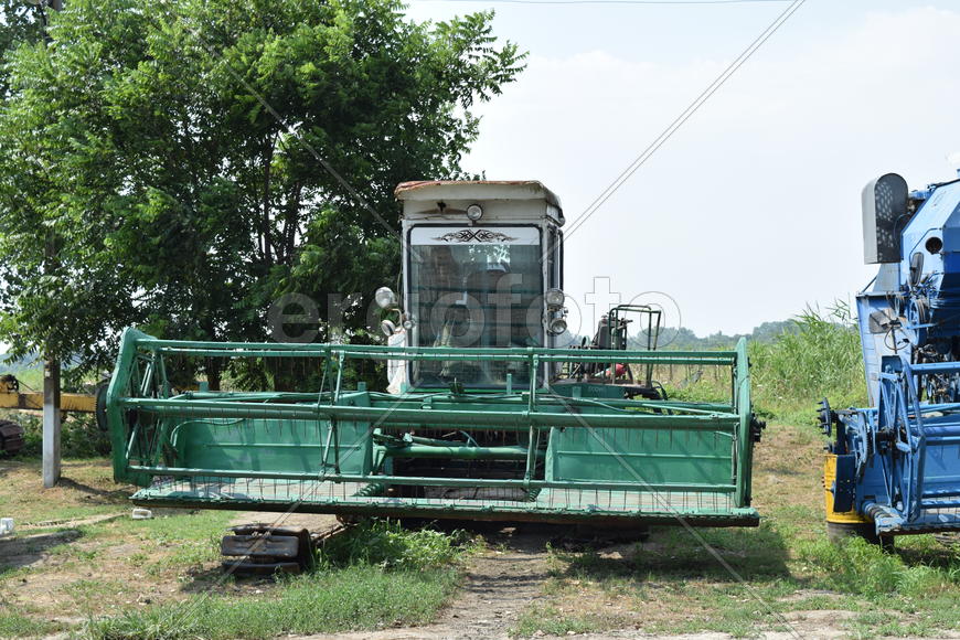 Combine harvester. Agricultural machinery for harvesting from the fields.