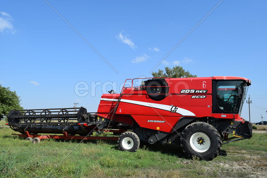 Combine harvester. Agricultural machinery for harvesting from the fields.