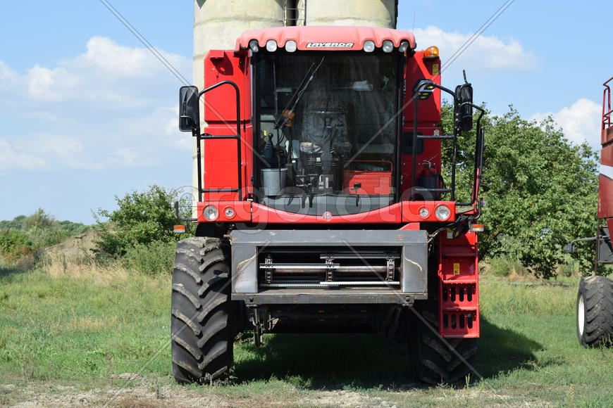 Combine harvester. Agricultural machinery for harvesting from the fields.