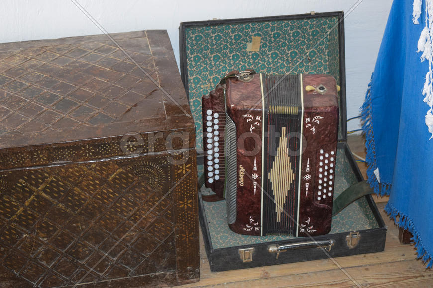 Акардион рядом с сундуком 