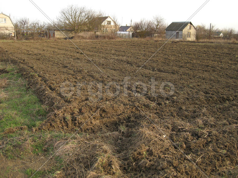 Disc harrow plow the garden. Private infield. Caring for the soil. Preparation for sowing