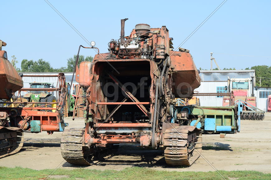 Combine harvester. Agricultural machinery for harvesting from the fields.
