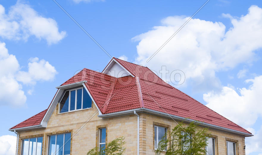 Roof metal sheets. Modern types of roofing materials.