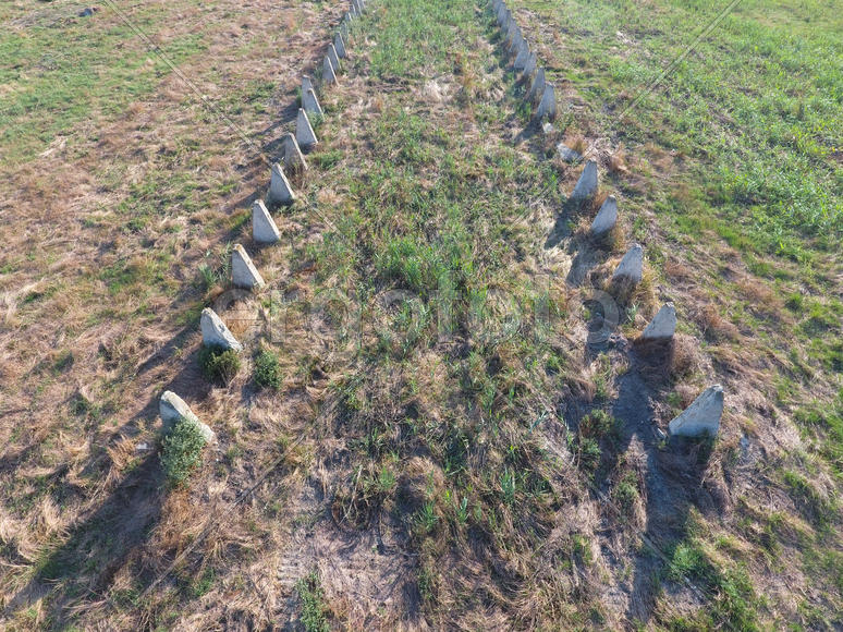 Руины старой фермы. Аэросъемка 