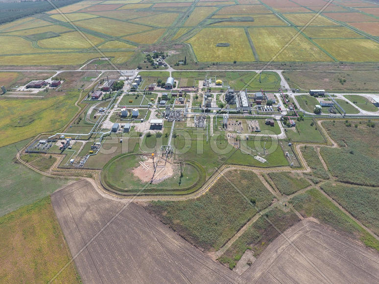 Аэросъемка. Станция разделения и обезвоживания нефти и газа