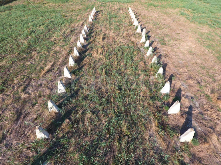 Руины старой фермы. Аэросъемка 