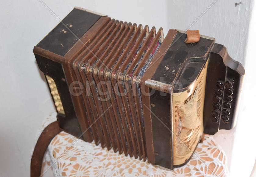 Старинная пыльная гармонь 