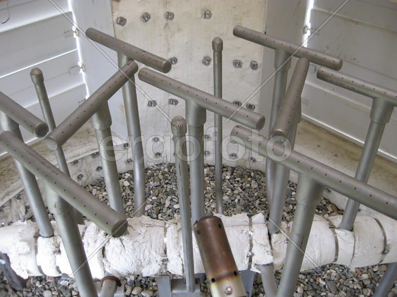 Gas ring in torch system of the closed type, appearance. An asbestine covering in a torch