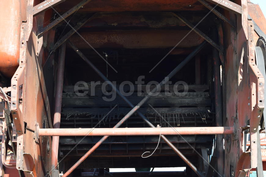 Combine harvester. Agricultural machinery for harvesting from the fields.