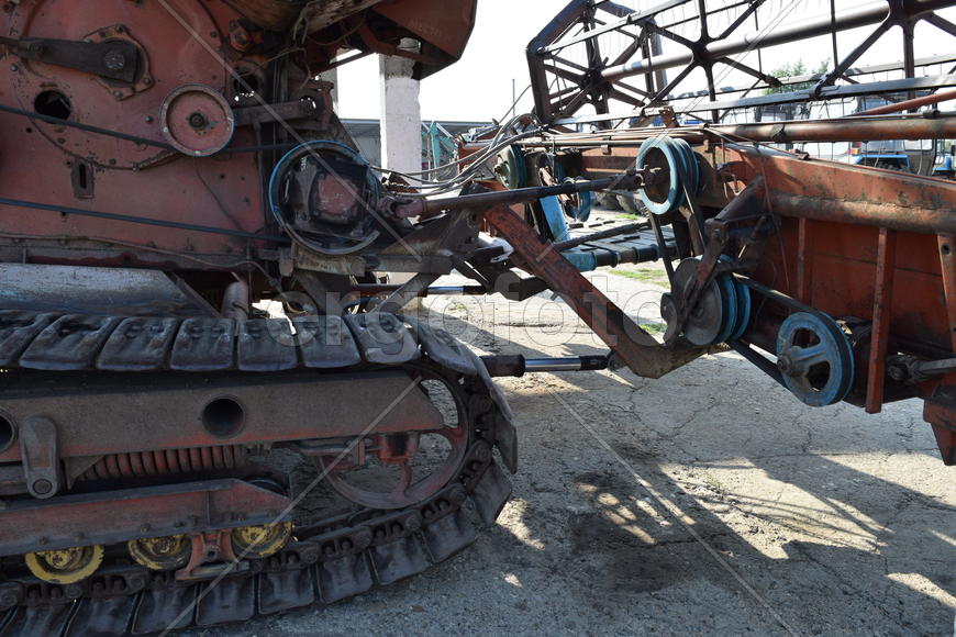 Combine harvester. Agricultural machinery for harvesting from the fields.