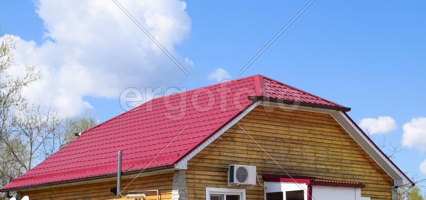 Roof metal sheets. Modern types of roofing materials.