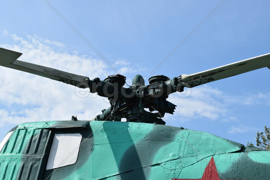 Лопасти вертолета. Музейный экспонат боевых вертолетов