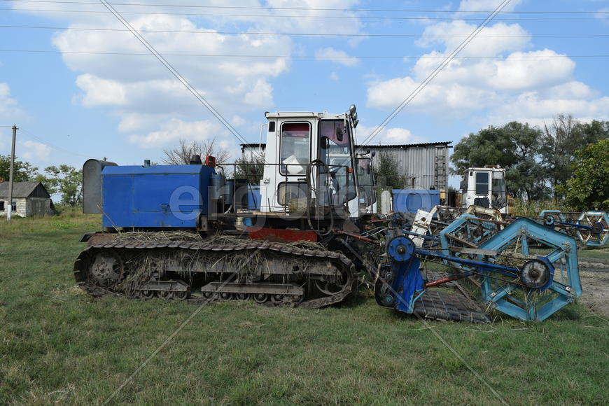 Combine harvester. Agricultural machinery for harvesting from the fields.