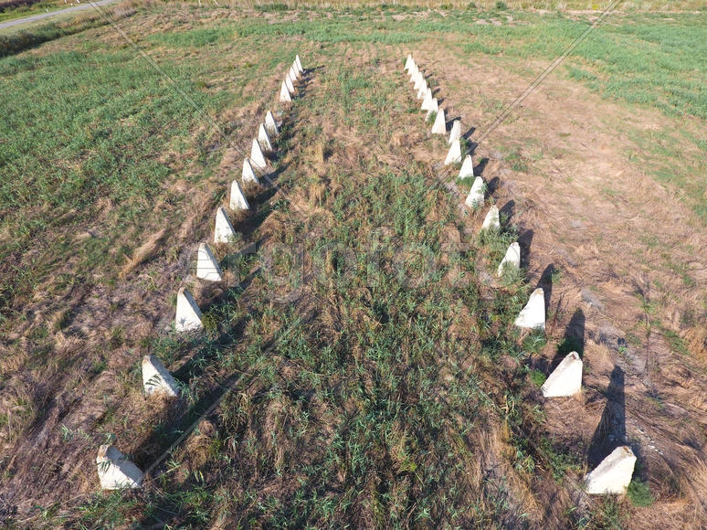 Руины старой фермы. Аэросъемка 