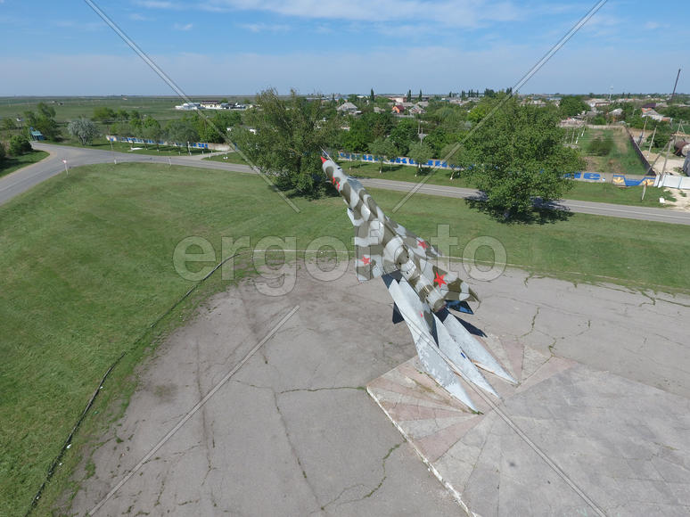 Monument to the fighter aircraft. Monument of military memory and glory.