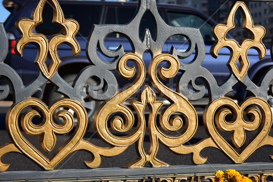 Золотисто - черные, кованные ограды 