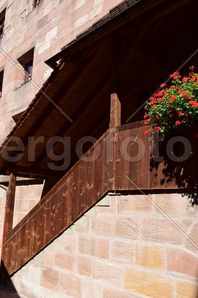 Германия - город Нюрнберг. Фасад старинного здания 