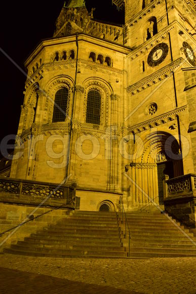 Германия - город Бамберг. Ночной город 