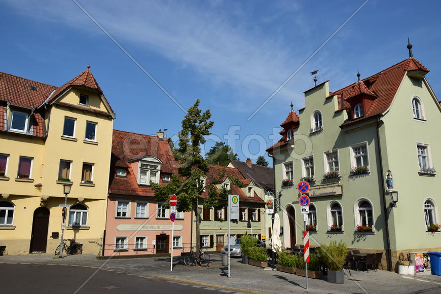 Германия - город Бамберг.Старинные жилые дома в немецком стиле 