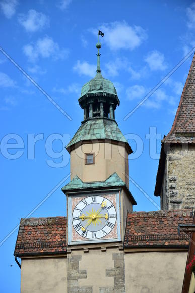 Исторический город Ротенбург в Баварии. Древнейшие здания 