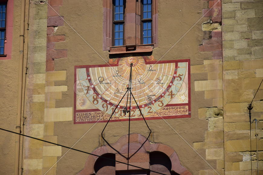 Германия - Город Вюрцбург, Мозаика на стене здания 
